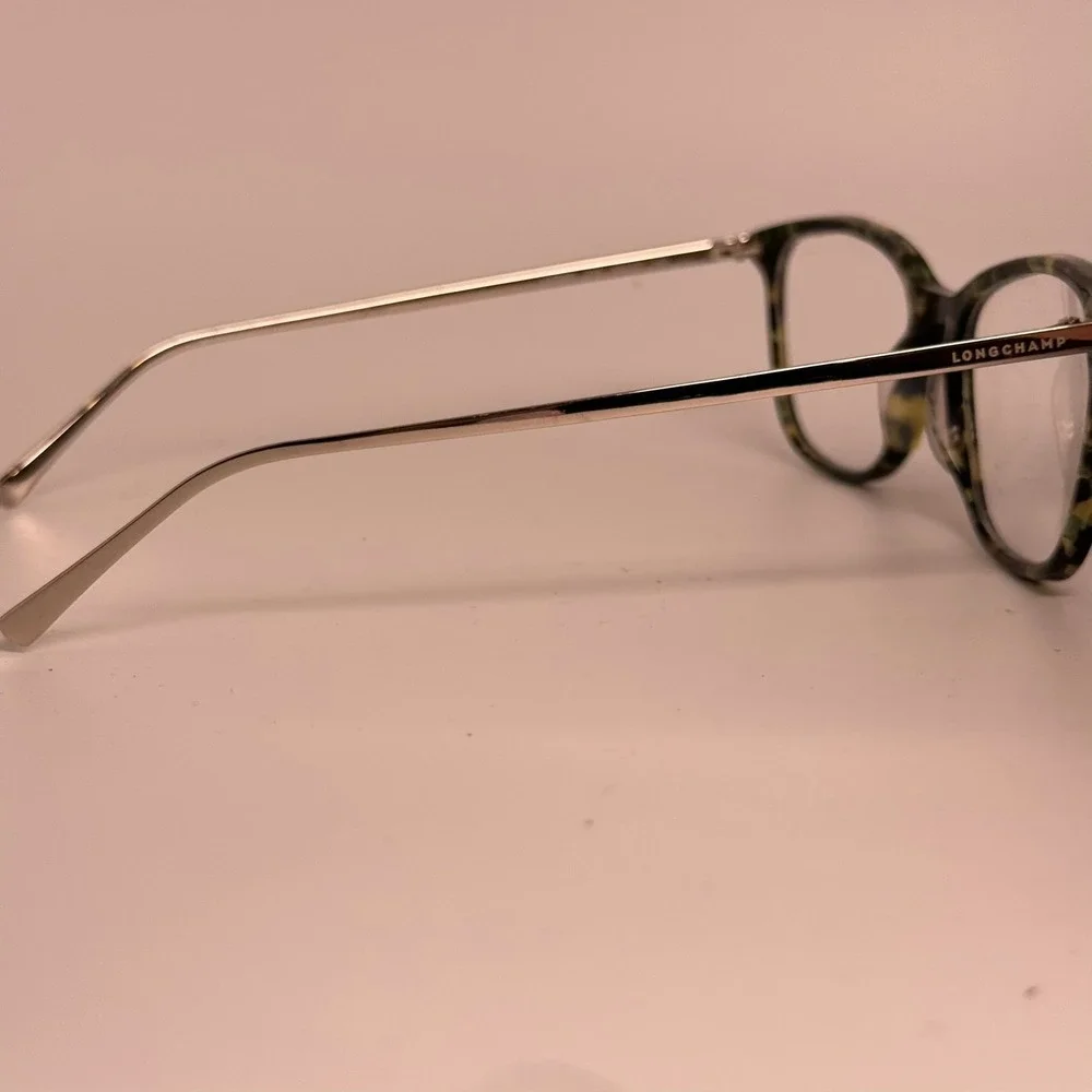 Longchamp LO2606 215 Green Tortoise Shell Eyeglass Frames Silver 51-17-140
